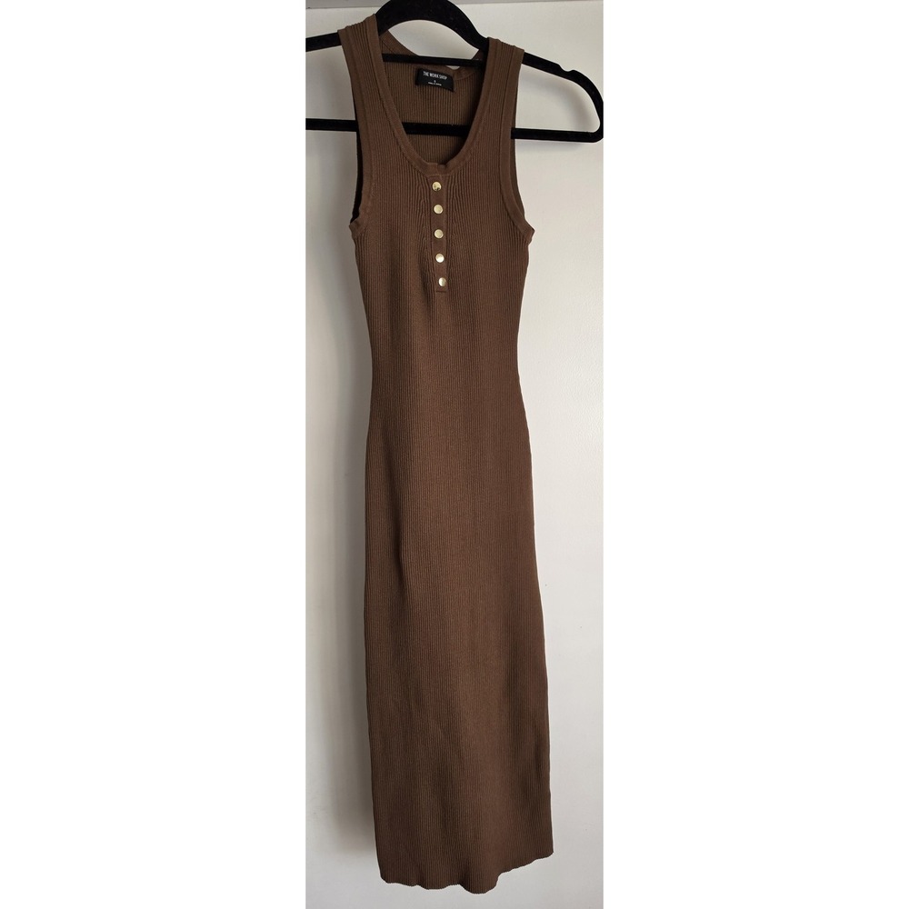The Work Shop Sleeveless Maxi Dress Women S Brown Ribbed Bodycon Gown